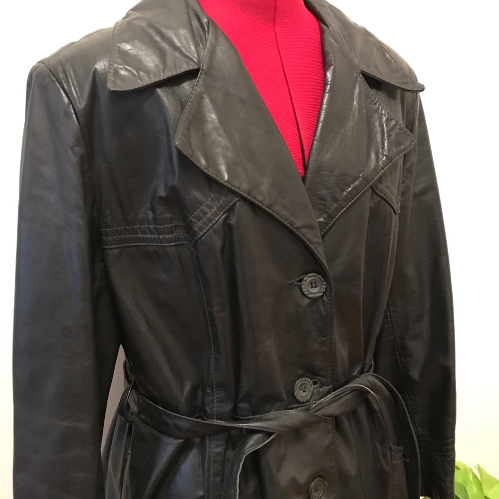 Vintage Black Leather Trench Coat – Pacific Fur & Leather Co. – Made in Montreal